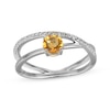 Thumbnail Image 1 of Citrine & White Lab-Created Sapphire Crossover Ring Sterling Silver