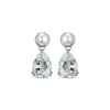 Thumbnail Image 1 of Pear-Shaped Aquamarine & Cultured Pearl Drop Earrings Sterling Silver