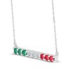 Thumbnail Image 2 of Lab-created Ruby, Lab-Created Emerald & White Lab-Created Sapphire Necklace Sterling Silver 18&quot;