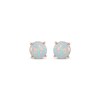 Thumbnail Image 2 of Lab-Created Opal Solitaire Stud Earrings 10K Rose Gold