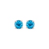 Thumbnail Image 2 of Swiss Blue Topaz Solitaire Stud Earrings 10K Rose Gold