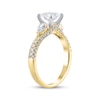 Thumbnail Image 2 of Princess-Cut & Pear-Shaped Diamond Three-Stone Engagement Ring 1-3/4 ct tw 14K Two-Tone Gold