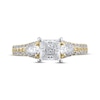 Thumbnail Image 3 of Princess-Cut & Pear-Shaped Diamond Three-Stone Engagement Ring 1-3/4 ct tw 14K Two-Tone Gold