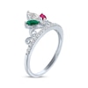 Thumbnail Image 2 of Marquise-Cut Lab-created Emerald, White Lab-Created Sapphire & Lab-Created Ruby Crown Ring Sterling Silver