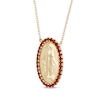 Thumbnail Image 2 of Lab-Created Ruby Virgin Mary Oval Necklace 14K Yellow Gold 16&quot;