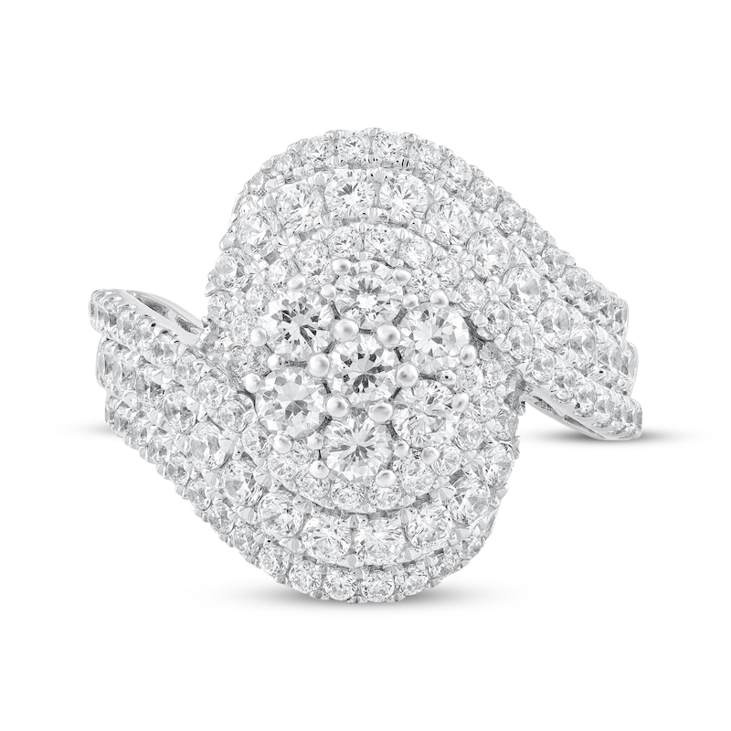 Diamond Swirl Bypass Engagement Ring 2 ct tw 14K White Gold