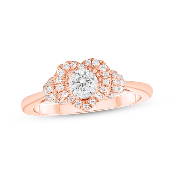 Diamond Heart-Shaped Engagement Ring 3/8 ct tw 10K Rose Gold