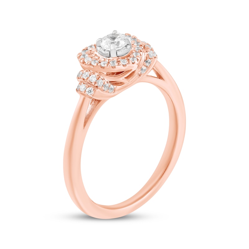 Diamond Heart-Shaped Engagement Ring 3/8 ct tw 10K Rose Gold