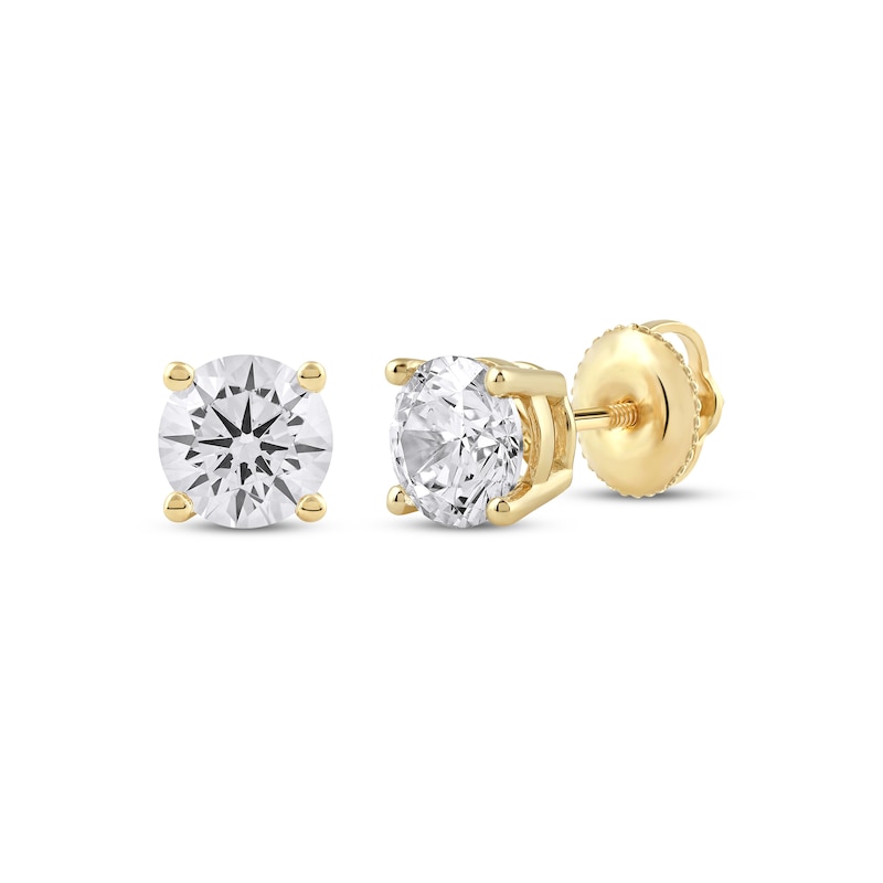 Lab-Grown Diamonds by KAY Round-Cut Solitaire Stud Earrings 1-1/2 ct tw 14K Yellow Gold (F/VS2)