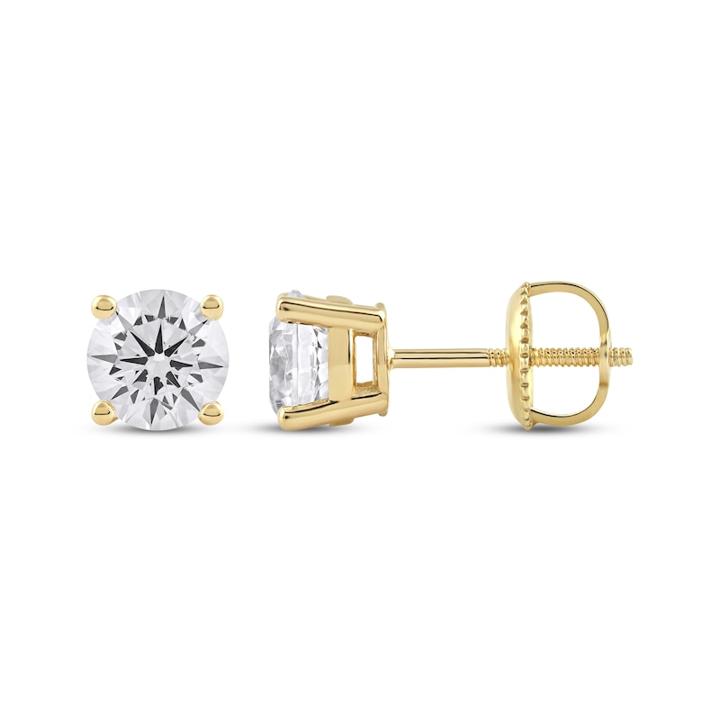 Lab-Grown Diamonds by KAY Round-Cut Solitaire Stud Earrings 1-1/2 ct tw 14K Yellow Gold (F/VS2)