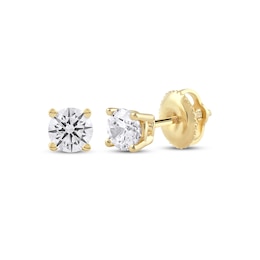 Lab-Created Diamonds by KAY Round-Cut Solitaire Stud Earrings 1/2 ct tw 14K Yellow Gold (F/VS2)