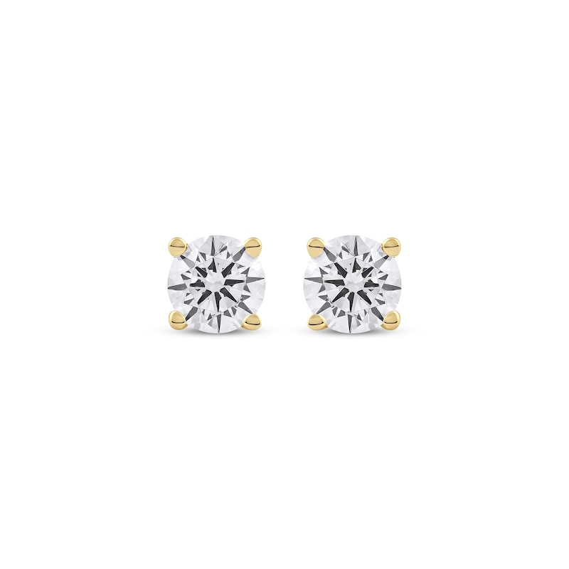 Main Image 2 of Lab-Grown Diamonds by KAY Round-Cut Solitaire Stud Earrings 1/2 ct tw 14K Yellow Gold (F/VS2)