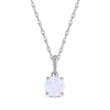 Thumbnail Image 0 of Lab-Created Opal Solitaire Necklace 10K White Gold 18"