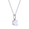 Thumbnail Image 1 of Lab-Created Opal Solitaire Necklace 10K White Gold 18"