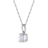 Thumbnail Image 2 of Lab-Created Opal Solitaire Necklace 10K White Gold 18"