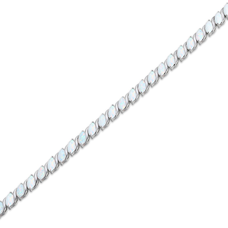 Marquise-Cut Lab-Created Opal S-Link Bracelet 7.25"