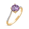 Thumbnail Image 2 of Amethyst & Diamond Bypass Ring 1/15 ct tw 10K Yellow Gold