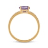 Thumbnail Image 3 of Amethyst & Diamond Bypass Ring 1/15 ct tw 10K Yellow Gold