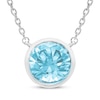 Thumbnail Image 0 of Swiss Blue Topaz Solitaire Bezel-Set Necklace Sterling Silver 18"