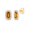 Thumbnail Image 1 of Baguette-Cut Citrine & Diamond Stud Earrings 1/8 ct tw 10K Yellow Gold