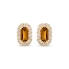 Thumbnail Image 2 of Baguette-Cut Citrine & Diamond Stud Earrings 1/8 ct tw 10K Yellow Gold