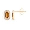 Thumbnail Image 3 of Baguette-Cut Citrine & Diamond Stud Earrings 1/8 ct tw 10K Yellow Gold