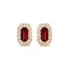 Thumbnail Image 2 of Baguette-Cut Garnet & Diamond Stud Earrings 1/8 ct tw 10K Yellow Gold