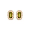 Thumbnail Image 2 of Baguette-Cut Peridot & Diamond Stud Earrings 1/8 ct tw 10K Yellow Gold