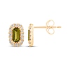 Thumbnail Image 3 of Baguette-Cut Peridot & Diamond Stud Earrings 1/8 ct tw 10K Yellow Gold