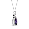 Thumbnail Image 1 of Pear-Shaped Amethyst & White Lab-Created Sapphire Necklace Sterling Silver 18"