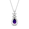 Thumbnail Image 2 of Pear-Shaped Amethyst & White Lab-Created Sapphire Necklace Sterling Silver 18"