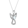 Thumbnail Image 1 of Heart-Shaped Lab-Created Opal & White Lab-Created Sapphire Angel Necklace Sterling Silver 18"