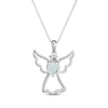 Thumbnail Image 2 of Heart-Shaped Lab-Created Opal & White Lab-Created Sapphire Angel Necklace Sterling Silver 18"
