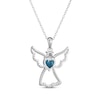 Thumbnail Image 2 of Heart-Shaped Swiss Blue Topaz & White Lab-Created Sapphire Angel Necklace Sterling Silver 18"