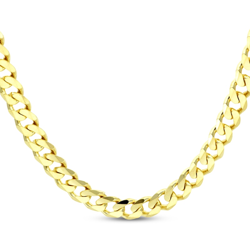 Main Image 1 of Solid Curb Chain Necklace 6.45mm 10K Yellow Gold 20&quot;