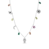 Thumbnail Image 1 of Multi Lab-Created Gemstone Charm Necklace Sterling Silver 18&quot;