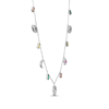 Thumbnail Image 2 of Multi Lab-Created Gemstone Charm Necklace Sterling Silver 18&quot;