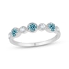 Thumbnail Image 1 of Aquamarine & White Lab-Created Sapphire Ring Sterling Silver