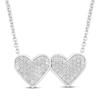 Thumbnail Image 1 of Diamond Double Heart Necklace 1/5 ct tw Sterling Silver 18&quot;