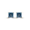 Thumbnail Image 2 of Square-Cut London Blue Topaz Solitaire Stud Earrings 10K Yellow Gold