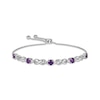 Thumbnail Image 0 of Amethyst & White Lab-Created Sapphire Infinity Bolo Bracelet Sterling Silver