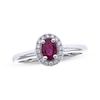 Thumbnail Image 1 of Oval-Cut Natural Ruby & Diamond Ring 1/10 ct tw 10K White Gold