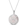 Thumbnail Image 1 of White Lab-Created Sapphire & Pink Mother of Pearl &quot;Taurus&quot; Necklace Sterling Silver 18&quot;