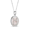 Thumbnail Image 2 of White Lab-Created Sapphire & Pink Mother of Pearl &quot;Taurus&quot; Necklace Sterling Silver 18&quot;