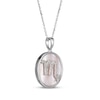 Thumbnail Image 2 of White Lab-Created Sapphire & Pink Mother of Pearl &quot;Scorpio&quot; Necklace Sterling Silver 18&quot;