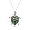 Thumbnail Image 1 of Nephrite Jade Turtle Necklace Sterling Silver 18&quot;