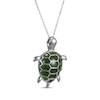 Thumbnail Image 2 of Nephrite Jade Turtle Necklace Sterling Silver 18&quot;