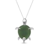 Thumbnail Image 3 of Nephrite Jade Turtle Necklace Sterling Silver 18&quot;