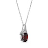 Thumbnail Image 2 of Oval-Cut Garnet & White Lab-Created Sapphire Necklace Sterling Silver 18&quot;