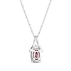 Thumbnail Image 3 of Oval-Cut Garnet & White Lab-Created Sapphire Necklace Sterling Silver 18&quot;